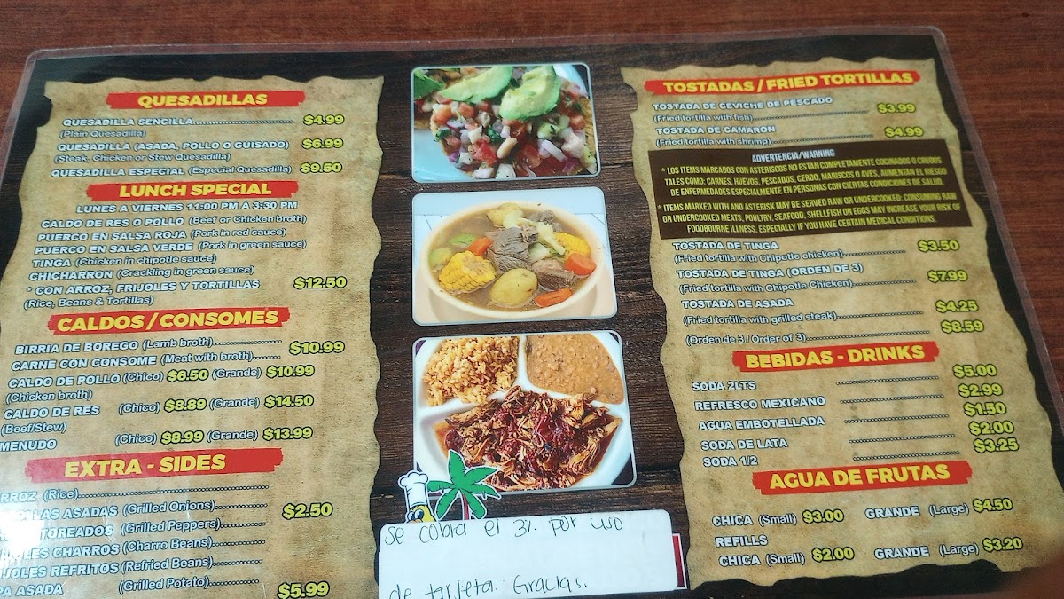 Sinaloense Pollo Asados Menu - Image 4